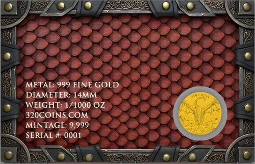 2026 Fire Dragon 1/1000 oz Gold Round